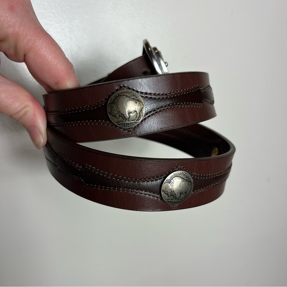 James Culver Handmade Tubac Nickel Clavo Leather Belt Western Cowboy Brown